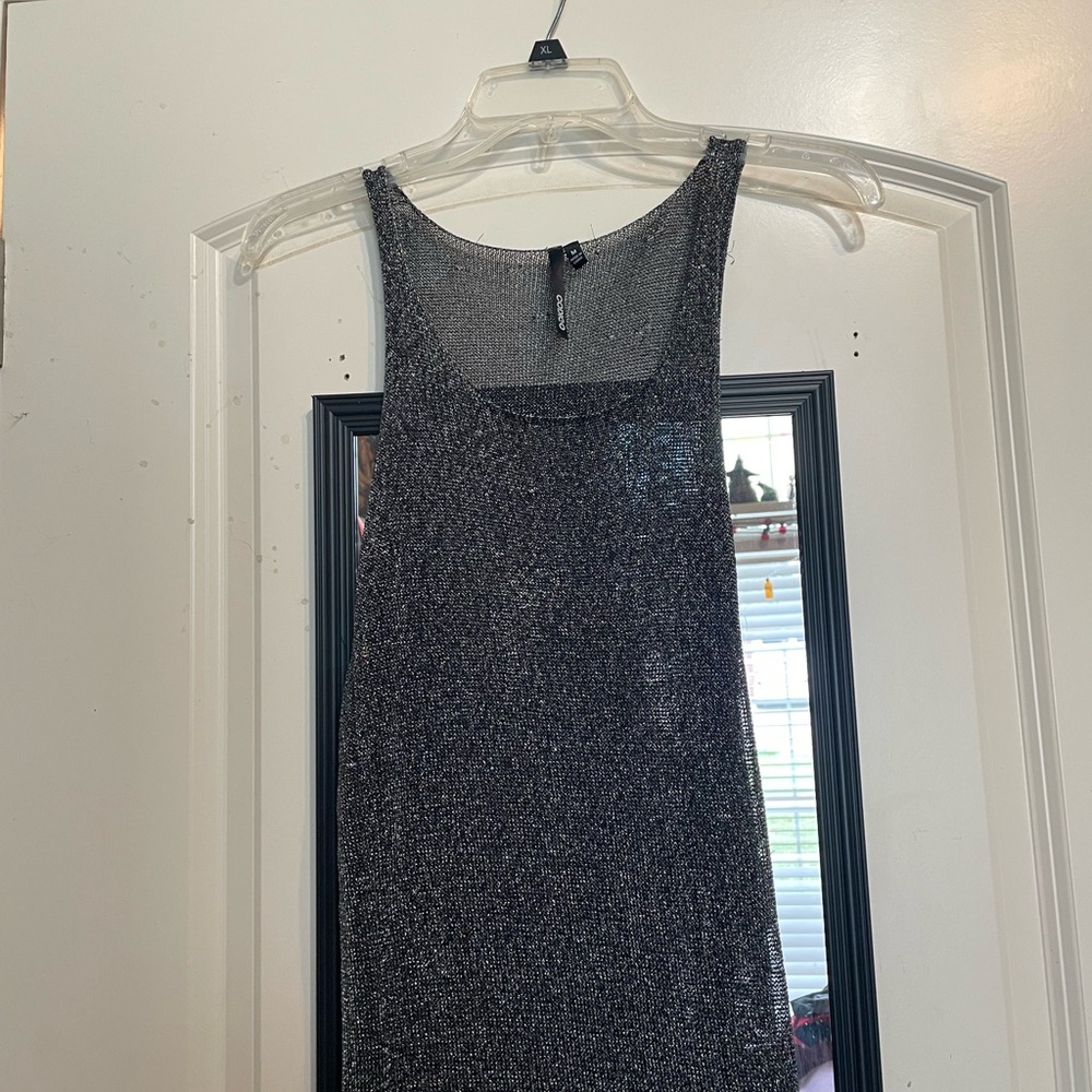 Black Sleeveless Mesh Dress